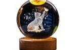 GITGRNTH 3D Cat Figurine Crystal Ball Lamp