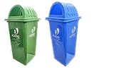 CELLO Kleeno Dome Lid Plastic Manual-Lift Garbage Dustbin Bucket 60 LTR (PACK OF 2)