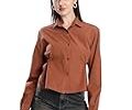 BENE KLEED Women Brown Casual Shirt, Long Sleeve