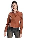 BENE KLEED Women Brown Casual Shirt, Long Sleeve
