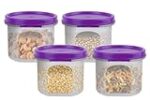 SIMPARTE Air-Tight Plastic Container (Purple, 250 ML, Set of 4)