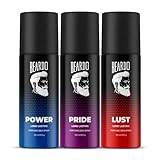 Beardo Power, Lust & Pride Perfume Body Spray (Set of 3)