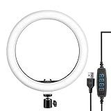 Tygot 10″ Portable LED Ring Light with 3 Color Modes Dimmable Lighting