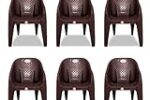 ARLAVYA Plastic Arm Chair for Home Set of 6