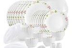 Cello Opalware Dazzle Series Secret Garden Dinner Set, 49Pcs