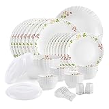 Cello Opalware Dazzle Series Secret Garden Dinner Set, 49Pcs