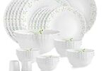 Cello Tropical Lagoon Dazzle Series Opalware Dinner Set, 35-Pieces