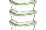 Amazon Brand – Solimo Borosilicate Glass Container with Lids (Set of 3)