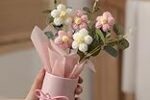 VRB Dec 1pcs Artificial Crochet Flower Bouquet/Artificial