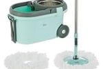 Presto! Clean Steel Spin Mop | 2 Microfiber Refills