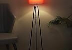 tu casa Foldable Tripod Metal Floor Lamps with Red Shade