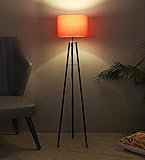 tu casa Foldable Tripod Metal Floor Lamps with Red Shade