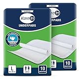 KareIn Classic Underpads, Large 60 x 90 Cm, 20 Count, Pack of 2