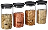 Solimo Plastic Storage Jar and Container Set, 1400 Ml Each, Set 4