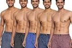OPEX Men’s Checked Cotton Blend Lounge Boxer Shorts Pack of 5