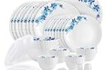 Cello Dinner Set Opalware Dazzle Series Blue Swirl, 49Pcs