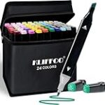KLIFFOO Dual Tip Colorful Art Markers 24 Colors Sketch Pens With Carry Bag