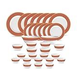 La Opala Diva Sovrana Collection Opal Glass Crockery | for Family of 6