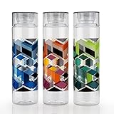 Clazkit Plastic Printed Water Bottle (1000 Ml Pack of 3)