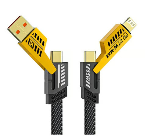 65W 4 in 1 Fast Charging Cable With Multiport USB-C to Type C