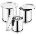 GenKraft Induction Bottom Cookware Set (Stainless Steel, 3 – Piece)