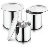 GenKraft Induction Bottom Cookware Set (Stainless Steel, 3 – Piece)