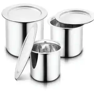 GenKraft Induction Bottom Cookware Set (Stainless Steel, 3 – Piece)