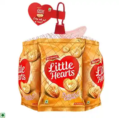 Britannia Little Hearts Classic Crunch Biscuits, 70 g (Pack of 4)