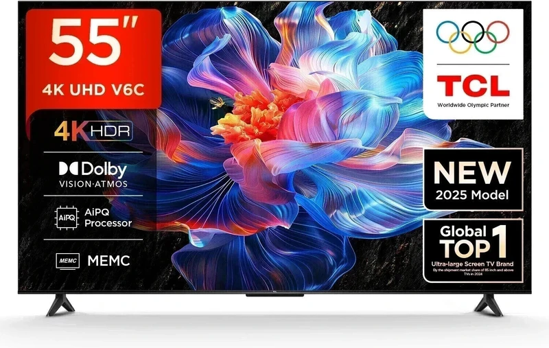 TCL (55 inch) Smart Google TV Ultra HD (4K) LED 2025 (55V6C)