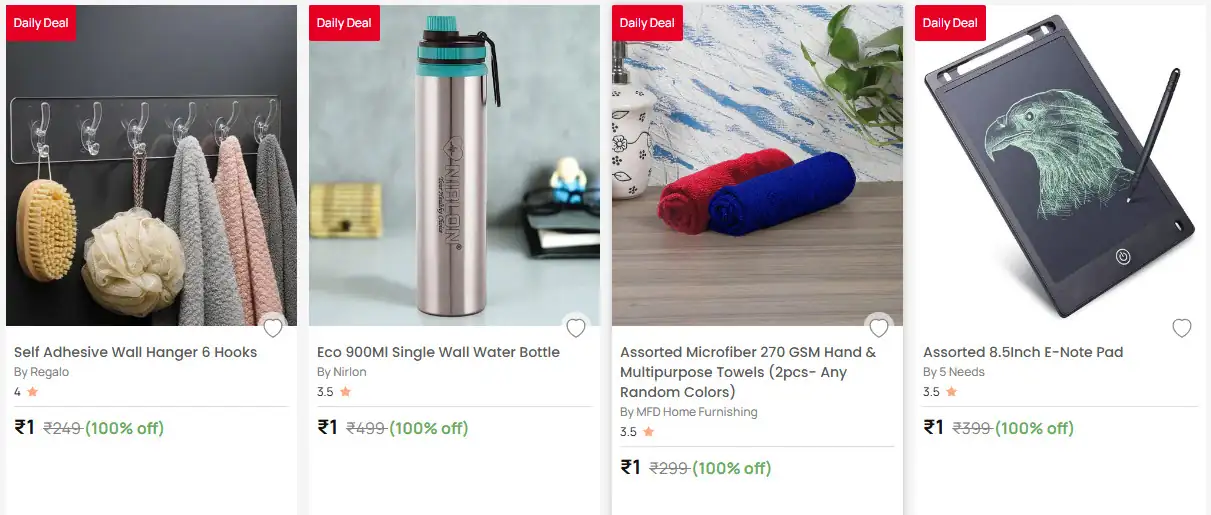pepperfry offering deals at Rs.1 only