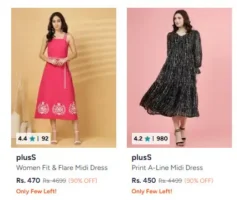 Myntra Upto 90% Price Drop on Pluss Women Dresses