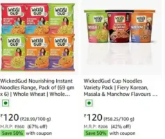 WickedGud Noodles Combo on Amazon: 67% Off + 50% Coupon