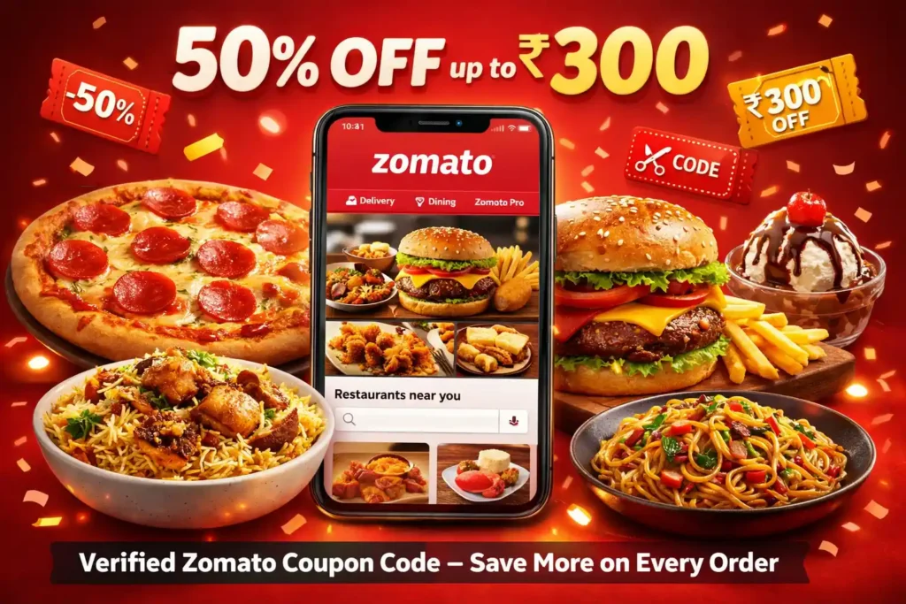 Zomato coupon code: 50% upto ₹300
