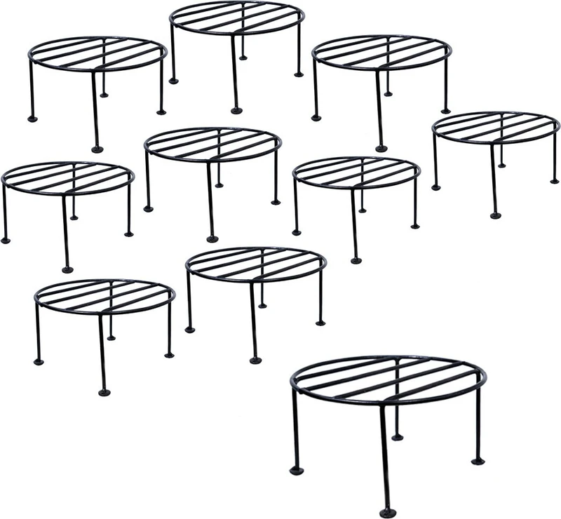 WOZTI Rust Free Plant Stand, Flower Pot Stand, (Pack of 10, Metal)