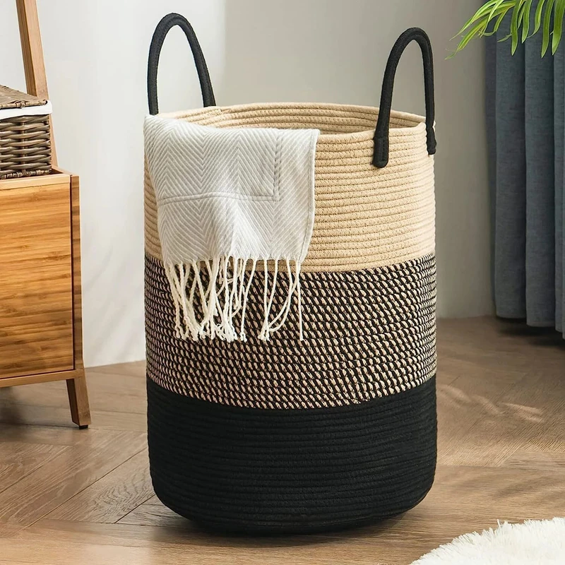 SIYA TEXTILES 72 L Multicolor Laundry Basket(Jute)