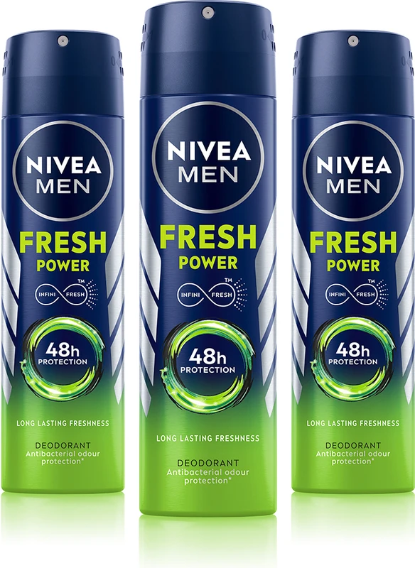 NIVEA Fresh Power Deo Spray (450 g, Pack of 3)