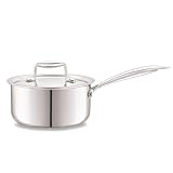Cello Tri-Ply 16 cm Stainless Steel Cookware Sauce Pan with Lid 1.4 LTR