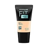 Maybelline New York Liquid Foundation, Matte & Poreless, 128 Warm Nude, 18 ml