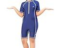 Aarika Girls Sports Wear Solid Nylon Swim Suit (4-15 Years)