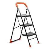 CIPLA PLAST Heavy Duty 3 Steps Folding Ladder with Wide Steps