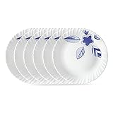 Larah by BOROSIL Morning Glory 6 Pcs Opalware Plate Set (Dia – 10 inch)