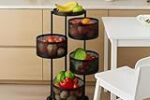 HomeGrits 4+1 Layer Round Storage Trolley