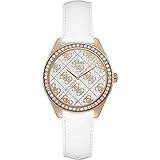 Guess Round 37mm White Dial Analog Women Watch – GW0098L4