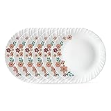 Larah by BOROSIL Ayana 6 Pcs Opalware Plate Set