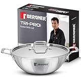 Bergner TriPro Triply Stainless Steel (3L) Kadai with Lid