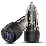Portronics Car Power View Plus 55.5W Transparent Car Charger, Dual Port