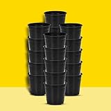 Plastic Flower Pots 6 Inch | Pack of 10