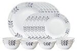 Larah by Borosil Floret Opalware Dinner Set, 18 Pieces