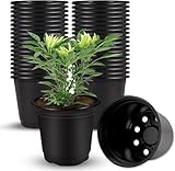 Plastic Flower Pots 3 Inch | Black Nursery Plant Pots | Pack of 40
