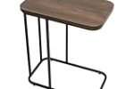 PAZANO Premium Metal Side Table with Wooden Top